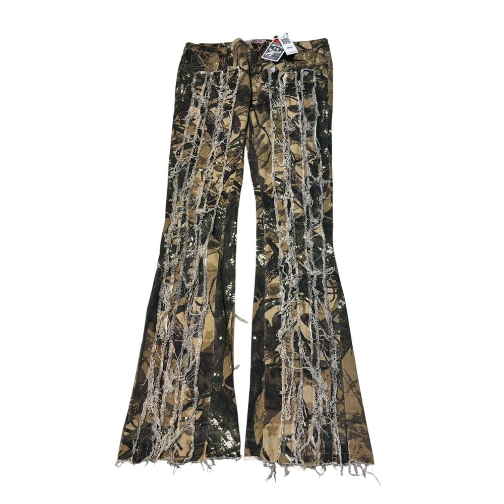 NWT Limited Bleecker &‎ Mercer Mens 36x36 Hunter Camo Flare Distressed Slim Fit